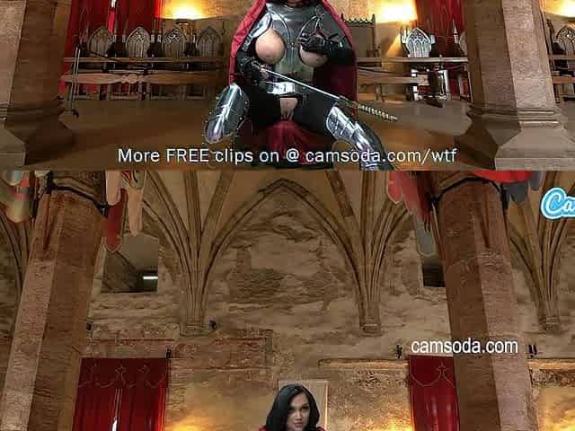 Large Titties Ashlyn Peaks Cosplay In Knight's Armor Masturbates With Magic Wand