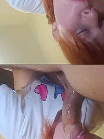 The Redhead Loves to Swallow the Whole Cock Until It Goes All the Way Down Her Throat