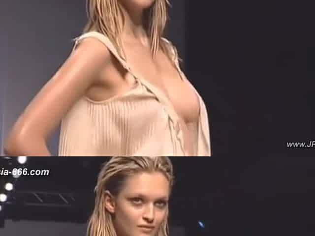 blonde model lingerie show