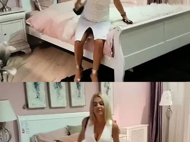 Big-Titted Blonde Babe Masturbates in a Public Market