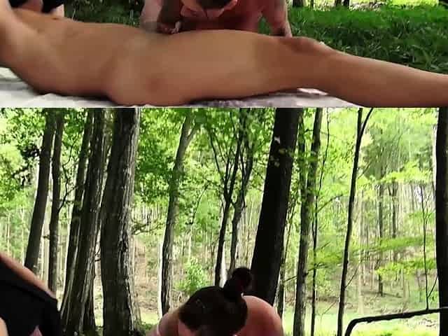 Busty milf fucking in the woods