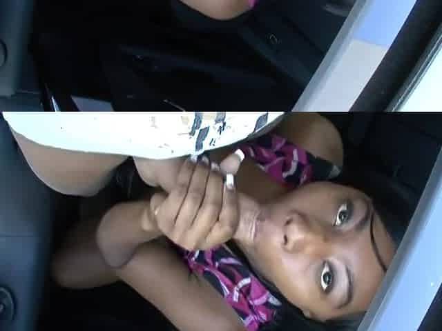 Black Pure Shuga enjoys her vagina in the back seat