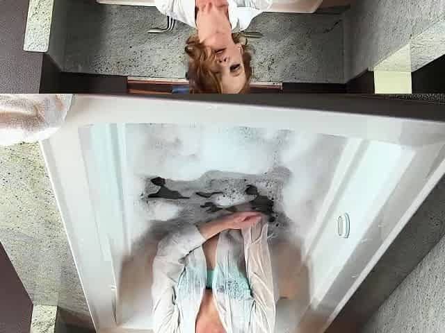 Heather Carolin Redhead Fucks Pussy Doggystyle POV Bath