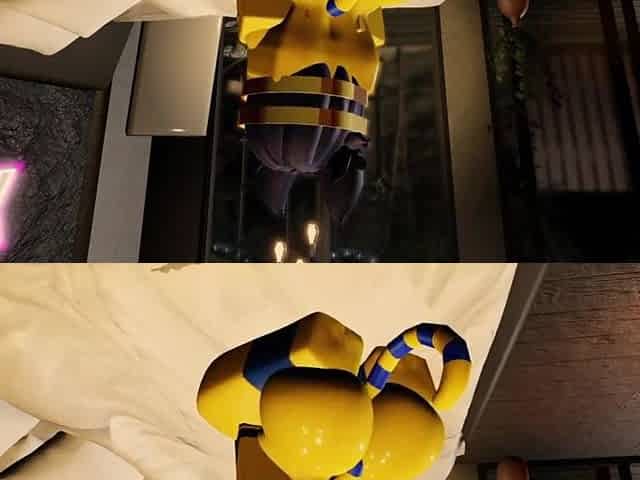 Ankha gets screwed and filled by a large white dong in Roblox