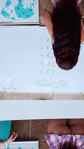 Her Name Is Alejandra Palacios, She Rides Cock in School Uniform and Stockings and Receives Creampie