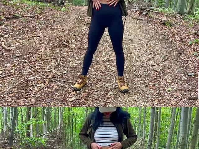 Outdoor risky bang in forest - Tonny and Mia