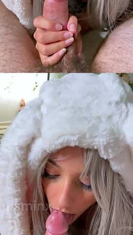 Jasminx Cute Bunny Eats Cum After Sloppy Blowjob Onlyfans
