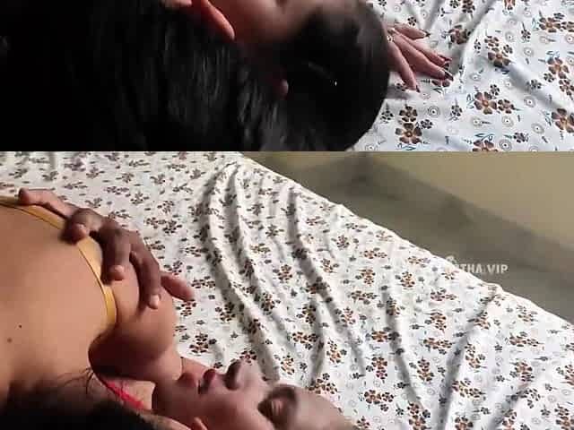 Two amateur big boobs teens threesome in public for money