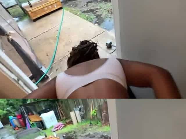 Anal Slut Next Door Came Over for Some Salt but Got Fuck in the Rain