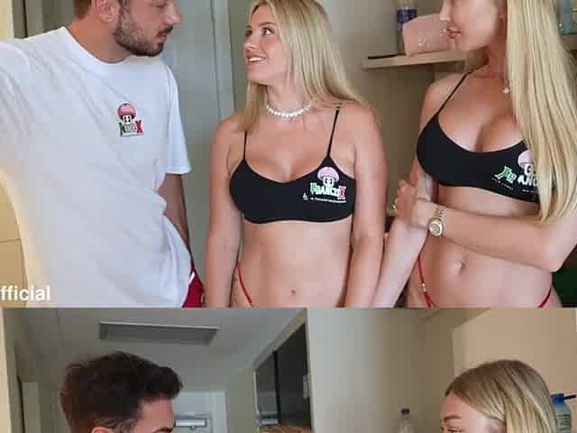 3some With two Blond Strumpets and Last Creampie in Cunt