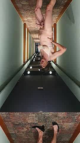 Caught stripped in the hotel corridor