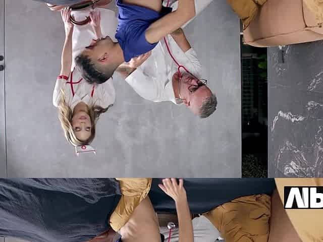 VIP4K. Naughty nurse is fucking her patient during the emergency call
