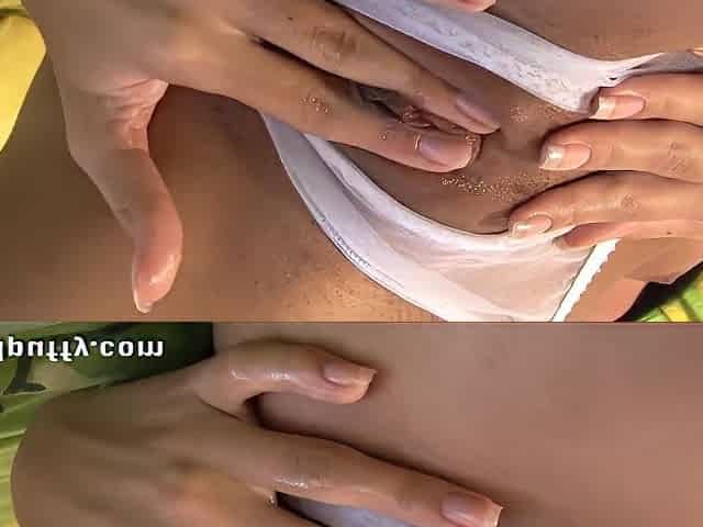 Beautiful Girl Plays With Her Puffy Pussy