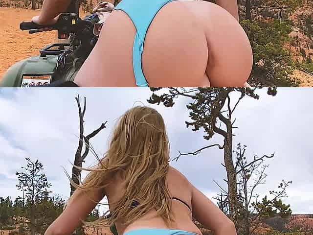 FOURWHEELING ORGY! Nasty Adventure Floozy gets Railed on a Motorcycle PT2 - Hony Hiking - POV 4K