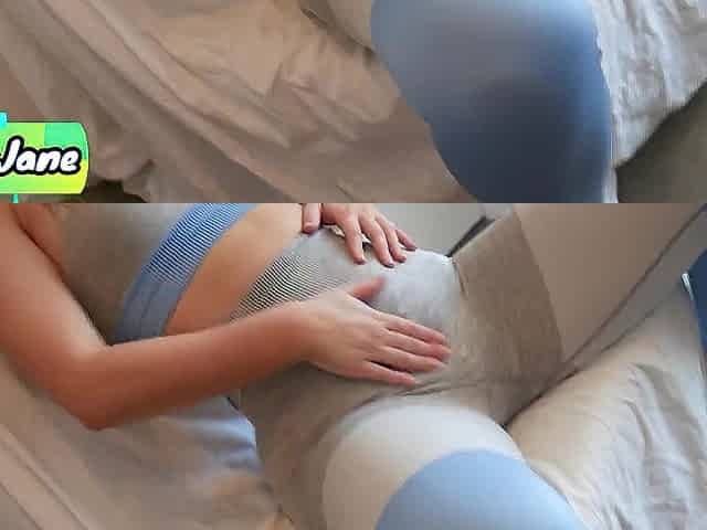Cum in My pants and Yoga Panties - JizzyJane Excited Hottie