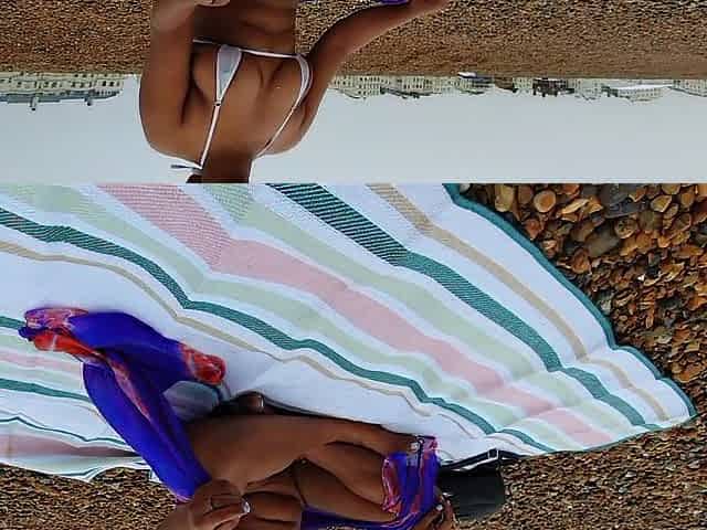 EXHIBITIONIST WIFE IN NATURE'S GARB at a PUBLIC BEACH