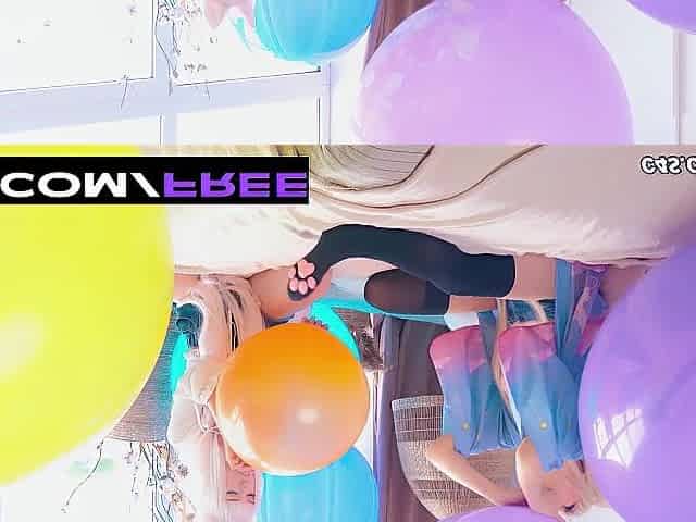 Nekopara Cosplay Babes Battle Gigantic Balloon Overload