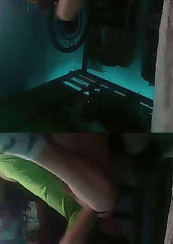 Pareja amateur disfrutando en la oscuridad