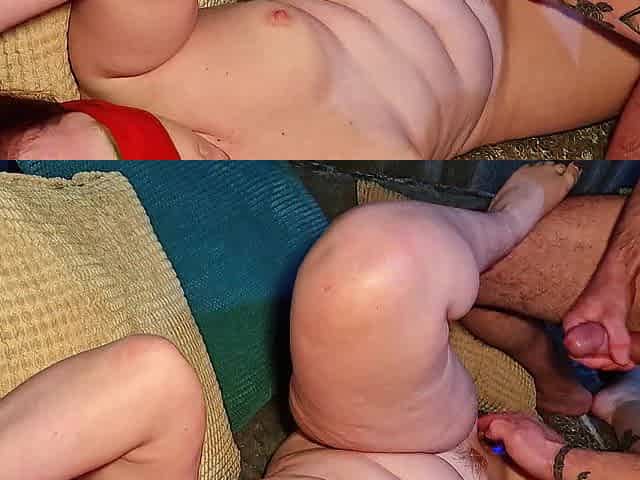 stranger bangs and cums on my wife and i lick it off her twat