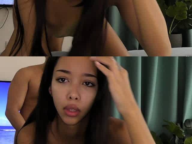 Skinny Polynesian slut with high waist & round ass rams my