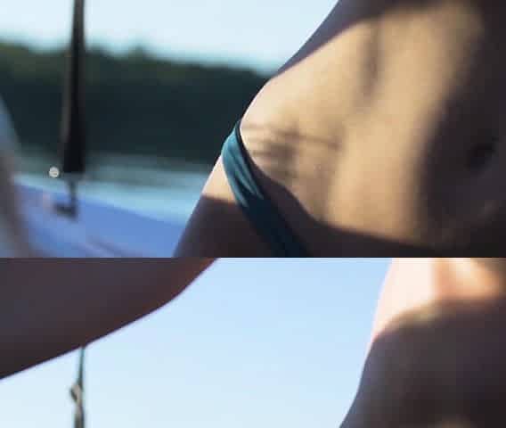 Ukrainian bombshell relaxed nude on boat