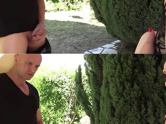 A curvaceous young woman encounters large phalluses.