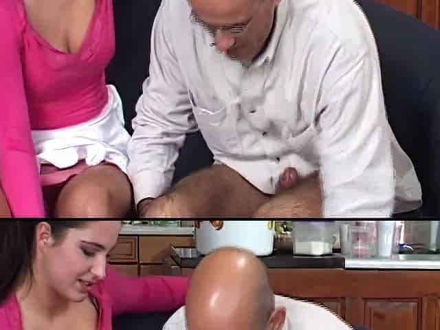 Silvio Evangelista - The Young Waitress Sucks The Landlords Cock And Gets Fucked In The Ass On The Sofa