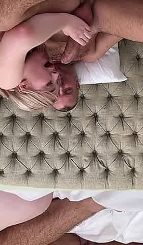 18 Years Old Blonde Slut Got a Big Cumshot Down Her Throat