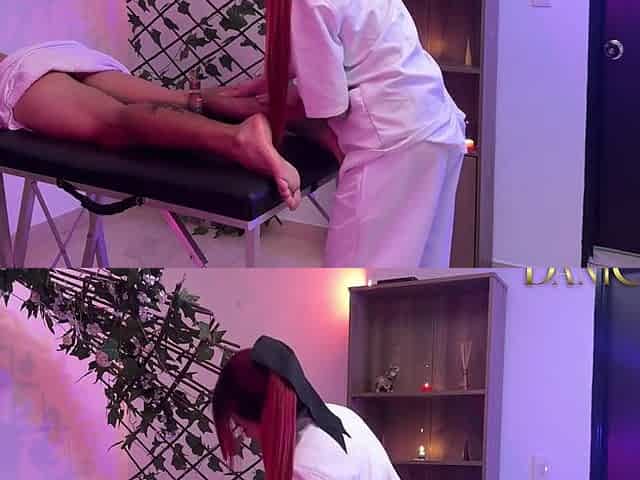 Dani Clark In Masseuse Fucks Her Virgin Client After Seeing Her Huge Cock