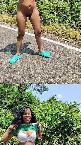 Biker Female Public Pov Outside Green Gardens Bike Path Cosplay To Exposed