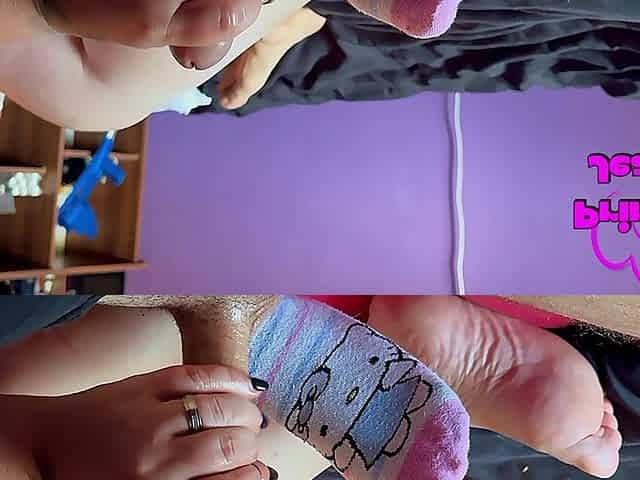 Sexy Teen Socks Footfetish Handjob Cumshot