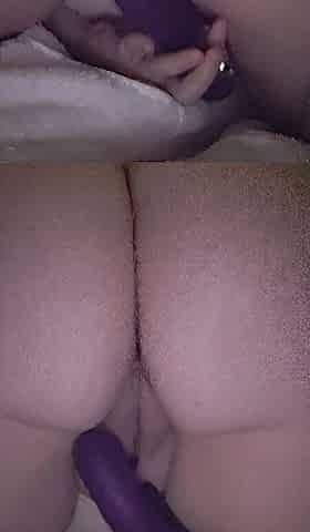 Large angel playing with vagina