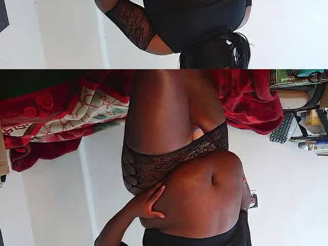 Chunky Black Sissy Teases Soft Abdomen & Cums with Toy