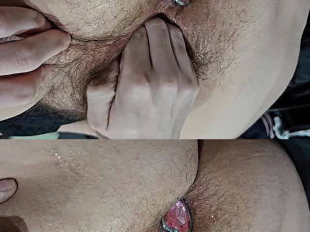 Bushy fingering, Butt two Snatch Juicy Bang Close up.