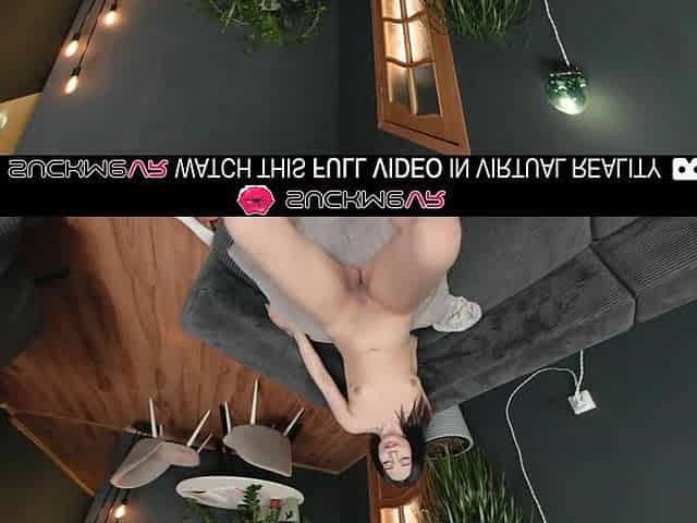 Hawt brunette hair doxy Roxy Muray sucks and bangs with a large knob in VR.