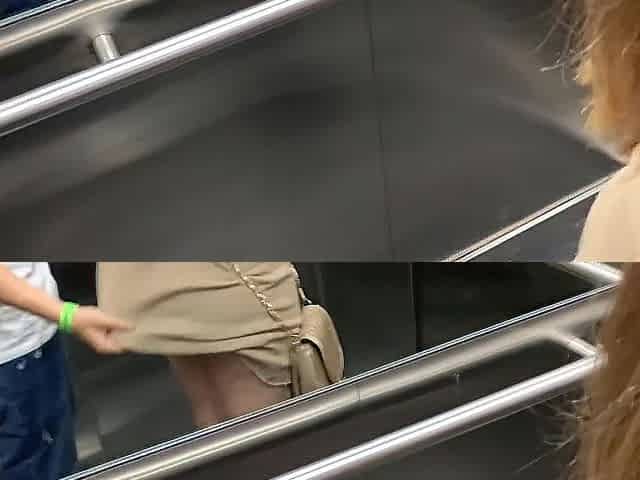An unknown gal sucks my wang in the elevator and we get caught
