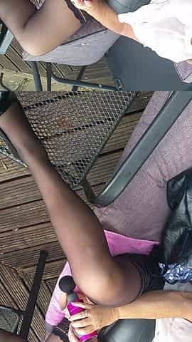 Outdoor Stockings Tease - Dildo & Massager Vibes