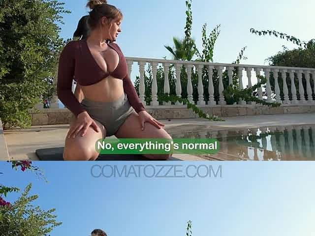 Big Tit Young MILF Cheated with the Gardener