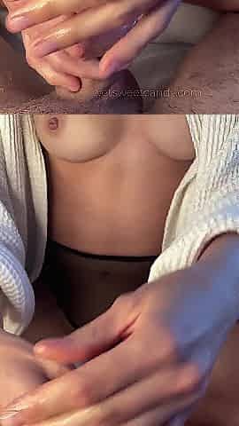 Late-Night Cheat: Sweetheart With Flawless Body Handjobs Lover Hard