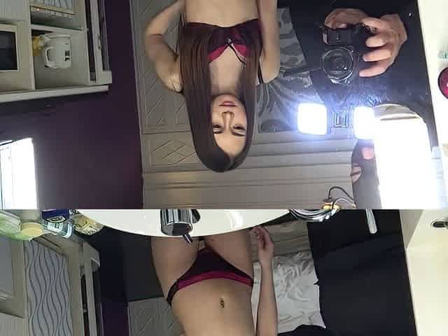 Close up teen foot worship