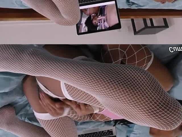Black Kira Noir Gags And Chokes On White Jocks