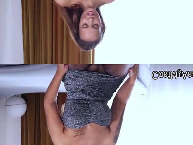 Large titties amateur in nylon is willing for casting cocking