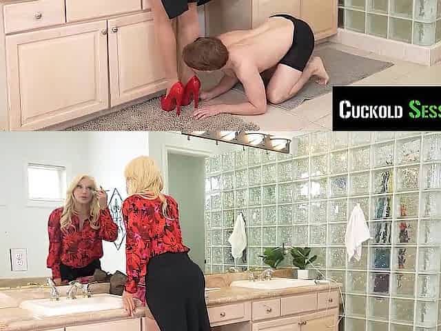 CUCKOLD SESSIONS - Brittany Andrews Owns Cuck Whilst Taking two Jocks in Each Aperture
