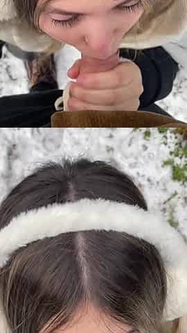 I provoke the tour coordinator and suck his knob in the snow