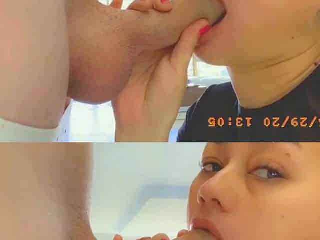 Black slut Caramel sloppy blowjob and cumshot