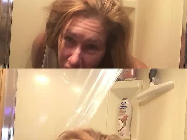 Goddessloves a worthwhile shower enema and doupche, see water spray off my hard teats and DD breasts! BJ