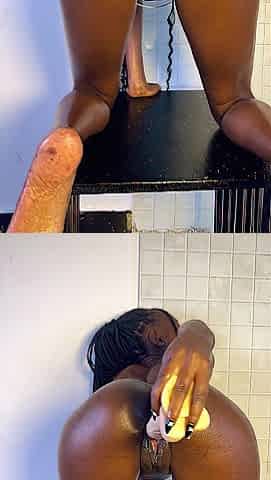 Tiny Black Chick Takes It From Behind
