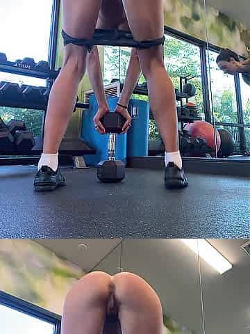 Flashing my Cunt & Titties in a Public Gym Whilst Working Out - Steph in Space