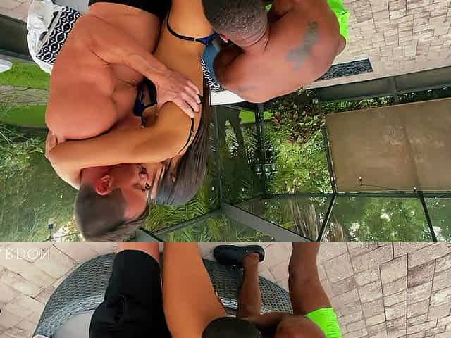 Hot Latin babe Gets Pounded and DVP Interracial by the Pool