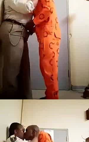 Black Uniform doggy with inmate